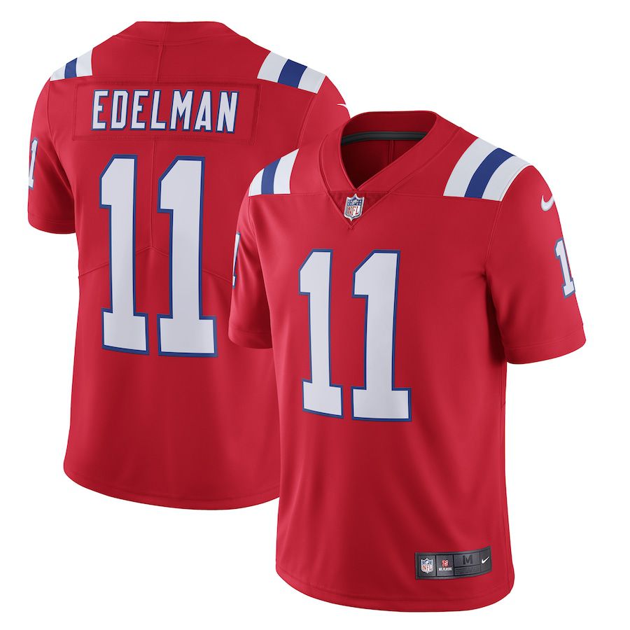 Men New England Patriots #11 Julian Edelman Nike Red Alternate Vapor Limited NFL Jersey